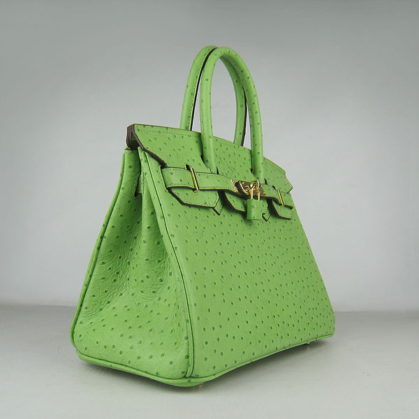 Replica Hermes Birkin 30CM Ostrich Veins Handbag Green 6088 On Sale